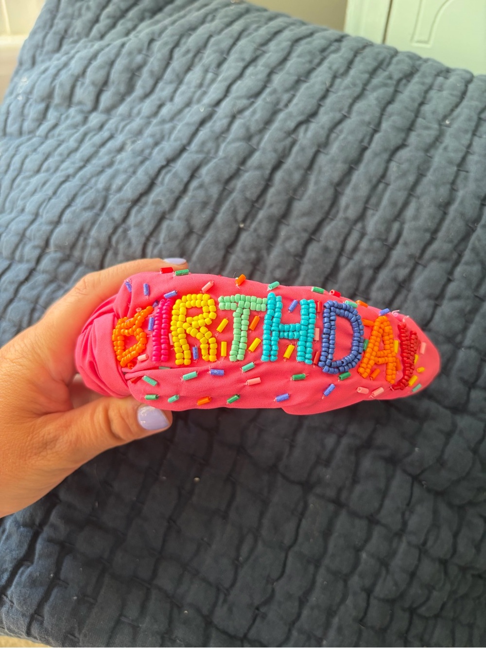 “It’s My Birthday” Pink Topknot Headband